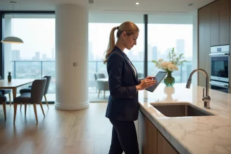 Agent immobilier élégante dans un appartement haut de gamme