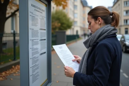 Femme lisant un document sur les nouvelles reglementations logement