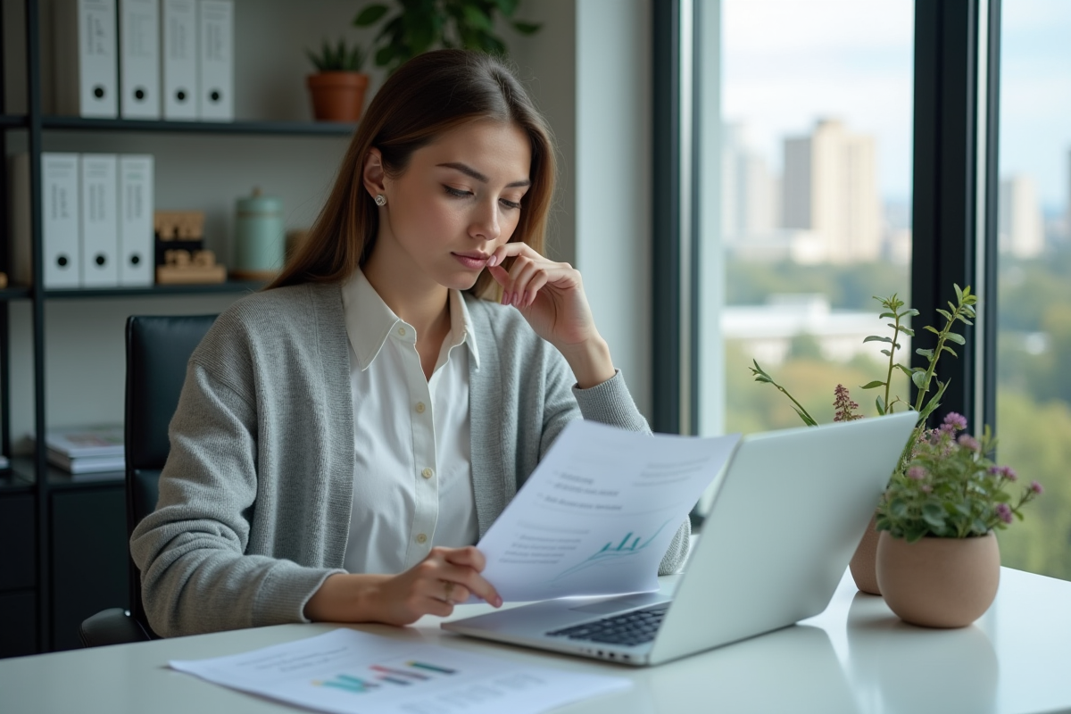 Jeune femme travaillant sur un ordinateur portable