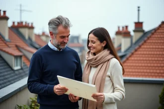 Deux frères et sœurs sur un toit parisien en train de revoir un plan architectural