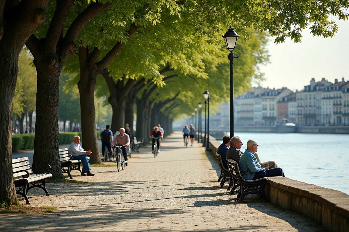 Promenade au bord de la Seine dans un quartier recherché de Conflans-Sainte-Honorine