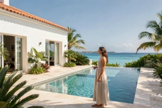 Villa de luxe à Saint-Barthélemy avec piscine à débordement et vue sur la mer des Caraïbes